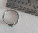 Surgical Steel Aqua Gem Double Hoop Wrap Seamless Ring 14 gauge 14g 10 mm
