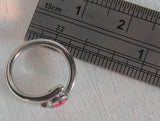 Surgical Steel Pink Gem Double Hoop Wrap Seamless Ring 14 gauge 14g 10 mm