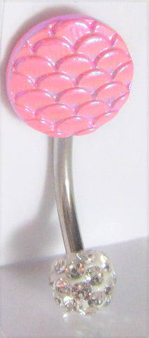 Pink Shimmer Waves Crystal Ball Barbell VCH Clit Clitoral Hood Ring 14 gauge - I Love My Piercings!