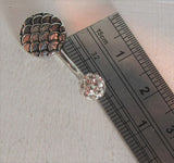 Silver Shimmer Waves Crystal Ball Barbell VCH Clit Clitoral Hood Ring 14 gauge - I Love My Piercings!