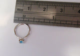 Surgical Steel Aqua Crystal Claw Set Seamless Belly Navel Hoop 16 gauge 16g