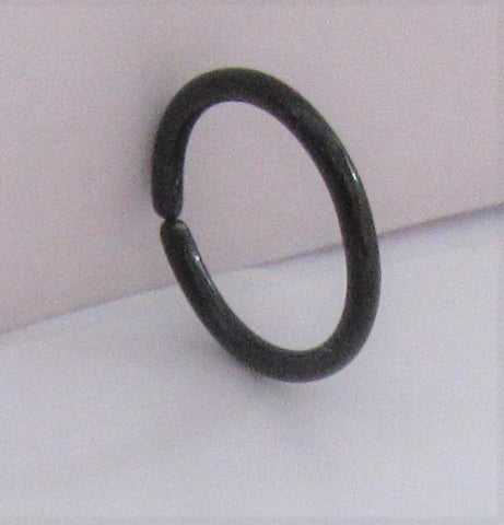 Small Little Tiny Black Titanium Plated Seamless Hoop Barbell 20 gauge 20g