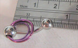 Surgical Steel Double Purple Hoop Dangle Barbell VCH Clit Clitoral Hood Ring 14g - I Love My Piercings!