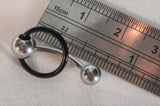 Surgical Steel Black Hoop Dangle Barbell VCH Clit Clitoral Hood Ring 14 gauge - I Love My Piercings!