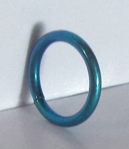 Aqua Turquoise Niobium Seamless Continuous Hoop Ring 16 gauge 16g 8 mm diameter - I Love My Piercings!