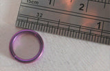 Light Purple Niobium Seamless Continuous Hoop Ring 16 gauge 16g 8 mm diameter
