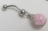 Woven Pink Pressure Ball Drop VCH Vertical Clitoral Hood Ring Barbell 14 gauge - I Love My Piercings!