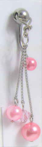 Pink Pearl Dangle VCH Vertical Clit Clitoral Hood Ring 14 gauge 14g - I Love My Piercings!