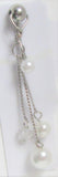 White Pearl Dangle VCH Vertical Clit Clitoral Hood Ring 14 gauge 14g