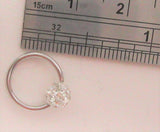 Surgical Steel Crystal Ball Captive Hoop Belly Navel Ring 16 gauge 16g 8 mm