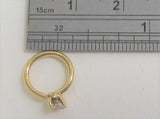 Gold Titanium Small Clear Gem Hoop Belly Navel Ring 16 gauge 16g 8mm Diameter