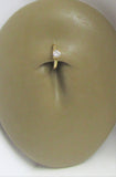 Gold Titanium Small Clear Gem Hoop Belly Navel Ring 16 gauge 16g 8mm Diameter