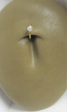Gold Titanium White Pearl Smaller Thinner Hoop Belly Navel Ring 20 gauge 20g