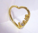 18k Yellow Gold Love Heart Cartilage Hoop Ring Seamless 16 gauge 16g - I Love My Piercings!