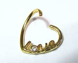 18k Yellow Gold Love Heart Cartilage Hoop Ring Seamless 16 gauge 16g - I Love My Piercings!