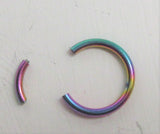 Oil Slick Titanium Plated Seamless Segment Hoop Belly Navel Ring 16 gauge 16g