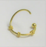 Gold Titanium Triple Notch Smaller Thinner Hoop Belly Navel Ring 20 gauge 20g