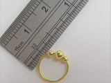 Gold Titanium Triple Ball Smaller Thinner Hoop Belly Navel Ring 20 gauge 20g