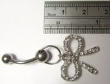 Surgical Steel CZ Ribbon Dangle Barbell VCH Clit Clitoral Hood Ring 14 gauge 14g - I Love My Piercings!