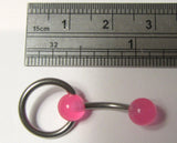 Pink Balls Hoop Dangle VCH Clit Clitoral Hood Piercing 14 gauge 14g - I Love My Piercings!