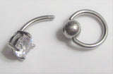 Surgical Steel Drop & Dangle Clear Diamond Hoop VCH Clitoral Clit Hood Ring 14 gauge 14g - I Love My Piercings!