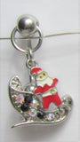 Surgical Steel Christmas Santa Sleigh Curved Barbell VCH Clit Clitoral Hood Ring 14 gauge 14g - I Love My Piercings!
