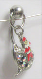 Surgical Steel Christmas Santa Sleigh Curved Barbell VCH Clit Clitoral Hood Ring 14 gauge 14g - I Love My Piercings!
