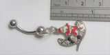 Surgical Steel Christmas Santa Sleigh Curved Barbell VCH Clit Clitoral Hood Ring 14 gauge 14g - I Love My Piercings!