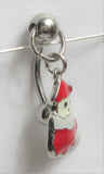 Surgical Steel Christmas Santa Snowman Curved Barbell VCH Clit Clitoral Hood Ring 14 gauge 14g - I Love My Piercings!