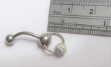 Iridescent Crystal Ball Dangle Bar VCH Jewelry Clit Clitoral Hood Ring 14 gauge - I Love My Piercings!