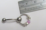 Surgical Steel Hoops N Beads Blast VCH Clitoral Clit Hood Bar Jewelry 14 gauge 14g