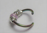 Purple Bead Blast Oil Slick Seamless Ear Cartilage Earring Hoop 16G 16 Gauge