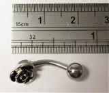 Surgical Steel Silver Flower Rose Curved Barbell VCH Jewelry Clit Clitoral Hood Ring 14g