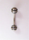 Surgical Steel Curved Barbell Ribbed Balls VCH Clitoral Hood Piercing 14 gauge - I Love My Piercings!