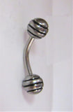 Surgical Steel Curved Barbell Ribbed Balls VCH Clitoral Hood Piercing 14 gauge - I Love My Piercings!