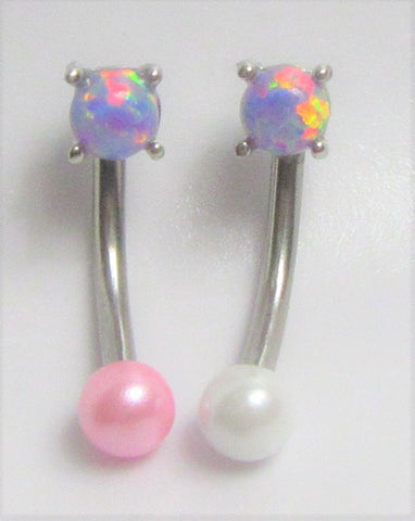 Mauve Opal Pearl Ball VCH Vertical Clitoral Clit Hood Ring Bar 16g Gauge - I Love My Piercings!