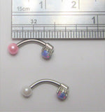 Mauve Opal Pearl Ball VCH Vertical Clitoral Clit Hood Ring Bar 16g Gauge - I Love My Piercings!