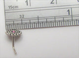 Sterling Silver Purple Beaded Ornate Nose Bent L Shape Stud Pin Post 20 gauge 20g