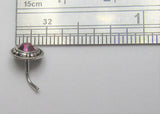 Sterling Silver Fuchsia Ornate Nose Bent L Shape Stud Pin Post 20 gauge 20g