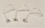 3 Flexible Metal Sensitive Bioplast Nose Screws Clear Gem Crystal 20 gauge 20g - I Love My Piercings!