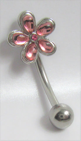 Surgical Steel Pink Daisy Flower VCH Clitoral Cit Hood 14 gauge 14g - I Love My Piercings!