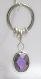 Horizontal Hood Clit Clitoral HCH Purple Oval Facet Gem Dangle Hoop Ring 16G - I Love My Piercings!