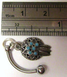 Surgical Steel Barbell Turquoise Beaded Catcher VCH Clitoral Clit Hood 14 gauge - I Love My Piercings!