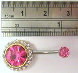 Surgical Steel Fuchsia Loaded Crystal Ball VCH Clitoral Clit Hood Ring 14 gauge - I Love My Piercings!