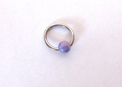 Daith Jewelry for Migraines Surgical Steel Stone Purple Lapis Hoop Choose Diameter Gauge - I Love My Piercings!