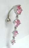 Surgical Steel VCH Hood Pink Gem Crystal Waterfall Clit Piercing 14 gauge 14g - I Love My Piercings!