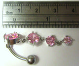 Surgical Steel VCH Hood Pink Gem Crystal Waterfall Clit Piercing 14 gauge 14g - I Love My Piercings!