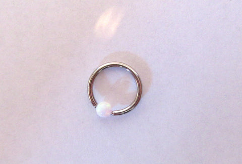 Daith Jewelry for Migraines White Opal Surgical Steel Hoop Choose gauge / diameter - I Love My Piercings!