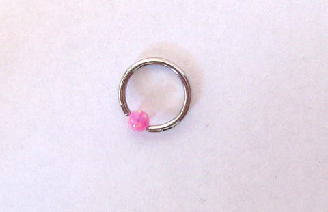Daith Jewelry for Migraines Pink Opal Surgical Steel Hoop Choose gauge / diameter - I Love My Piercings!