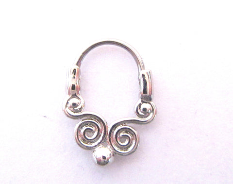 Daith Jewelry for Migraines Surgical Steel Spiral Filigree Hoop 18 gauge 8 mm diameter - I Love My Piercings!